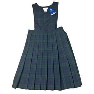 Dennis Uniform Girls Size 14 Belair Plaid Pleated Jumper Dress Private School 3h
